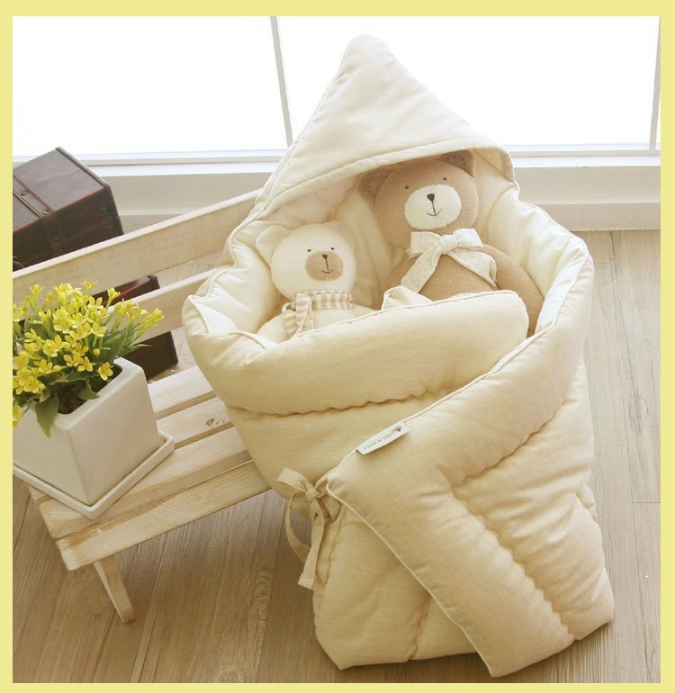 75965 - [존앤트리]100%오가닉<br>겉싸개(연 베이지) / 신생아 이불 겸용