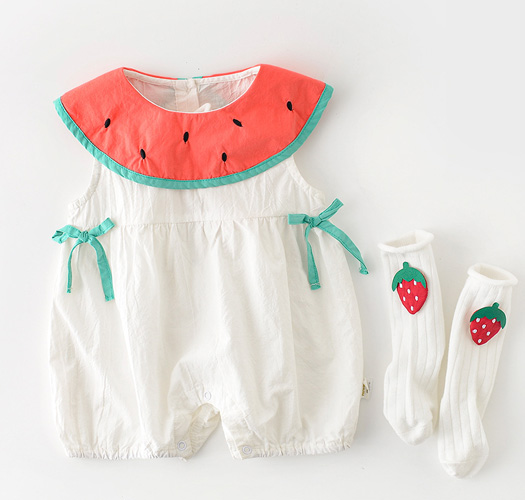 [Joy Multi] Watermelon Strawberry Socks Infant Sleeveless Bodysuit (66-90)204694.