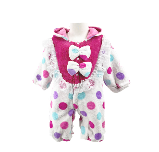[Joy Multi] Pink bowknot Dot Infant winter space suit (6-12) 310167.