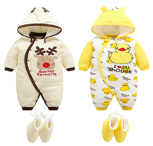 [Joy Multi] Adorable Rudolph and Love Duck Infant Foot Wrap Space Suit Set 313692.
