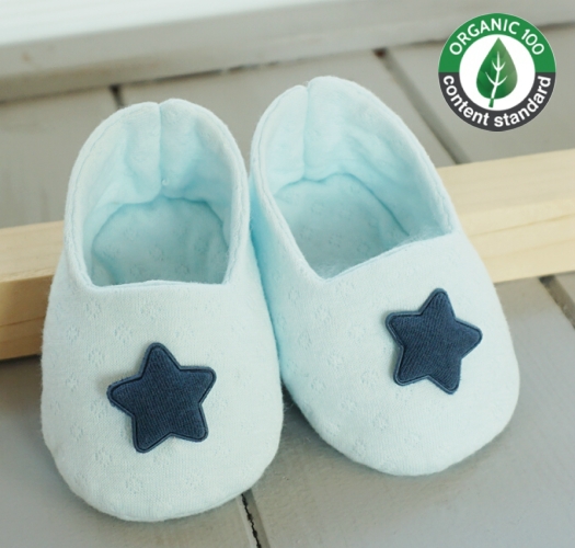 [Ongari] Making organic star baby shoes (DIY) (Blue-blue star decoration)