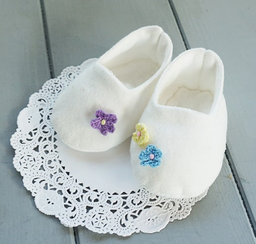 [Ongari] Organic knitted flower baby shoe making prenatal sewing DIY