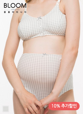 <font color="bb4b57"><b>[Limited-time discount]</b></font><br> [Bloom] Cotton Check Maternity Underwear Set