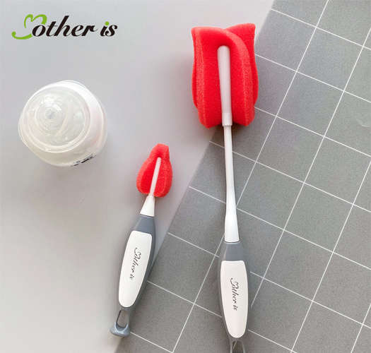 <font color="bb4b57"><b>[Limited-time discount]</b></font><br> [Mother Is]Flower Silicone Sponge Baby Bottle Brush Set