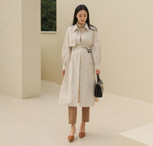 Maternity*Hidden Trench Maternity Dress