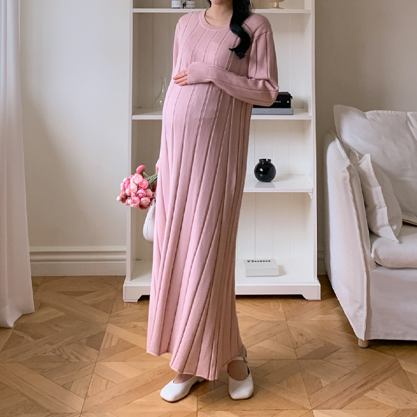 Maternity* Silver Romantic Maternity Dress