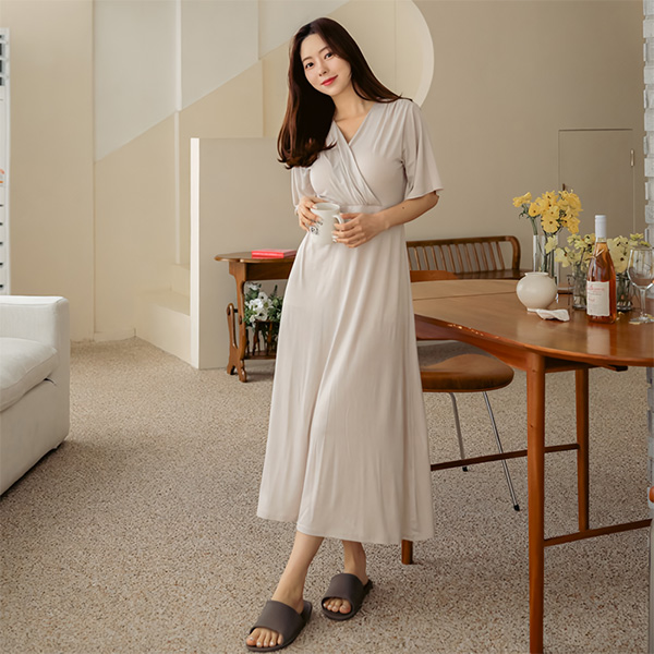 <b>[Limited-time discount]</b> Nursing clothes*One-of-a-kind Goddess Wrap Chewy Modal Nursing Dress (ver.Summer)