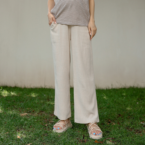 <b>[Limited time discount]</b> Maternity*soft linen wide maternity pants