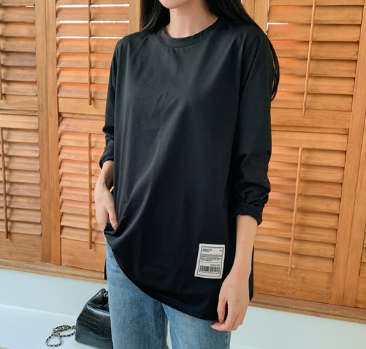 <b>Limited quantity SALE</b><br> Maternity*Airy Point Label Long Sleeve Maternity T-Shirt (Eco-friendly Material)