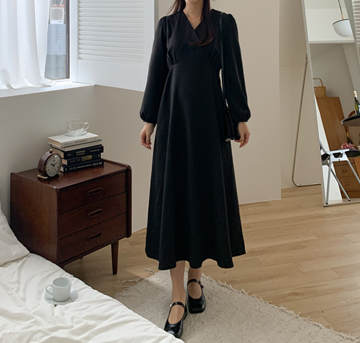 Maternity*Elegant Solid Wrap Maternity Dress