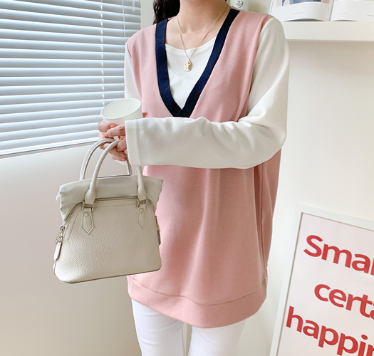 Maternity*Milk color matching loose t-shirt