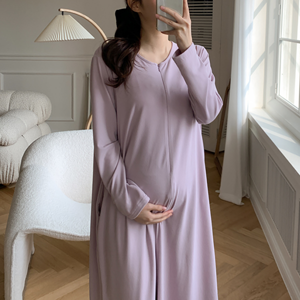 Nursing clothes * Fluffy 1 second cut homewear nursing dress (for pregnant women)