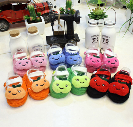 [Joy Multi] Apple Knit Baby Slipper Socks (One Size) 303001