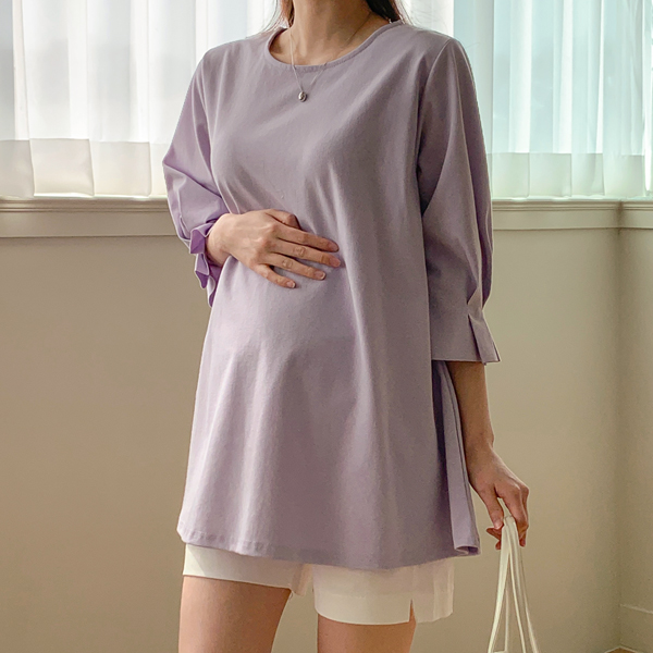 <b>[Limited-time discount]</b> Maternity*Flower sleeve flare maternity t-shirt (ver. 7 copies)