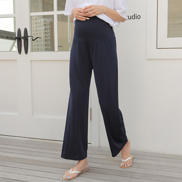 <font color="bb4b57"><b>[Special special price 2-piece set]</b></font><br> Maternity*Light ice wide maternity pants