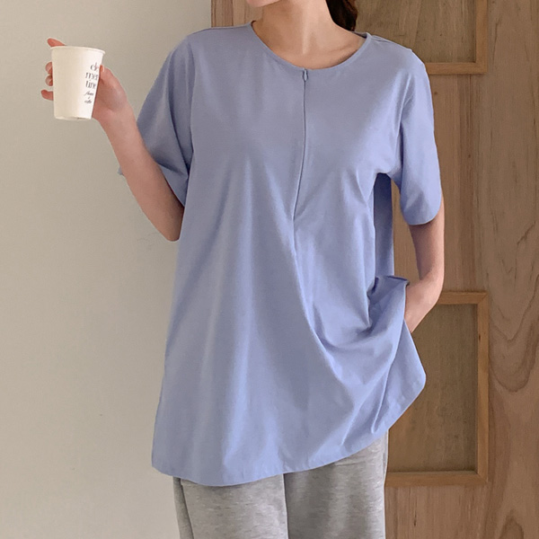 <b>[Limited-time discount]</b> Nursing clothes * Airy 1-second cut short-sleeved nursing t-shirt (eco-friendly material)