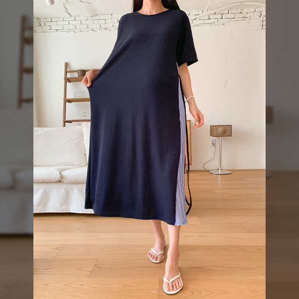 Maternity*Wrinkle-free color matching maternity dress