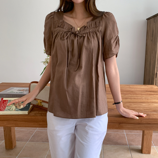 Maternity*Wendy Linen Square Blouse
