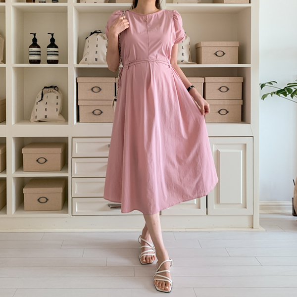 Maternity*Rose rustle sleeve maternity dress