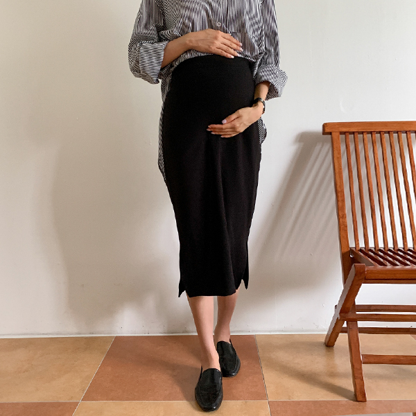 Maternity*Premium high slit maternity skirt