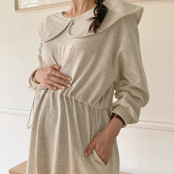 Maternity*Cute collar-adjustable maternity dress