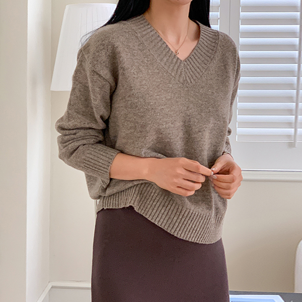 Maternity*Minding wool V-neck knit (contains 10% cash wool)