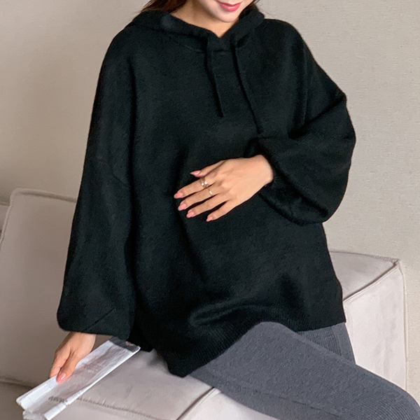 Maternity*Cozy overfit Knit Hood(Wool20%)