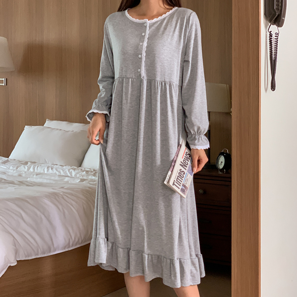 <b>[Limited-time discount]</b> Nursing clothes*Lace-lined pajamas nursing one-piece