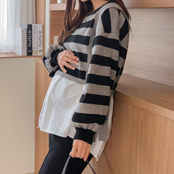Maternity*Southern layered Loose fit-knit