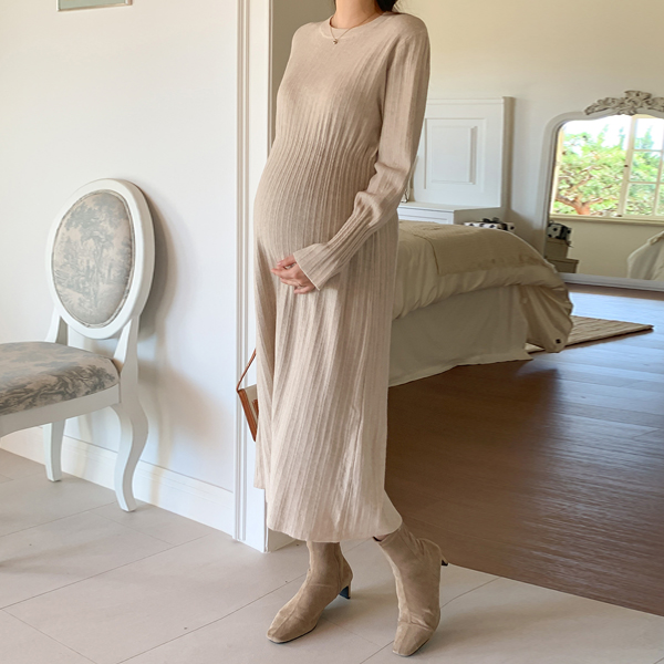 Maternity*mood wrinkle line maternity dress