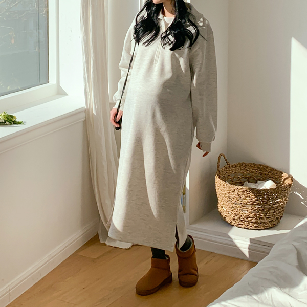 Maternity*Heart Embroidery Collection Maternity Dress (ver.napping) (Can breastfeed)