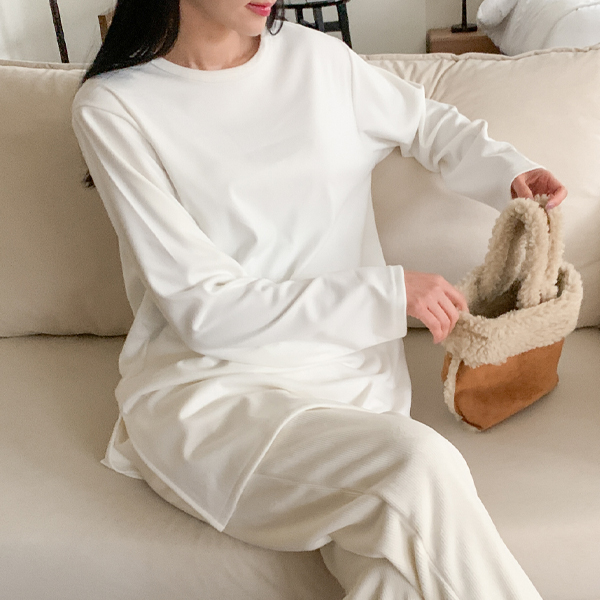 Maternity*fleece sheep brushed long maternity t-shirt