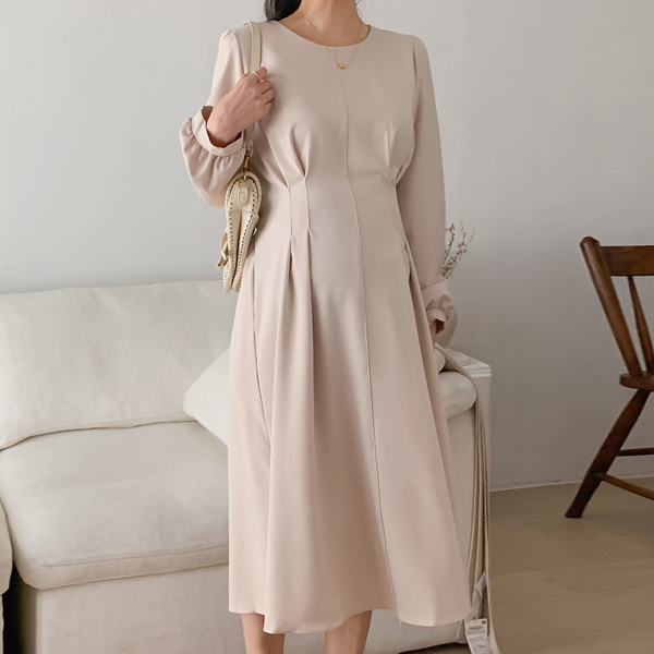 Maternity*Reju pin tuck back banding maternity dress