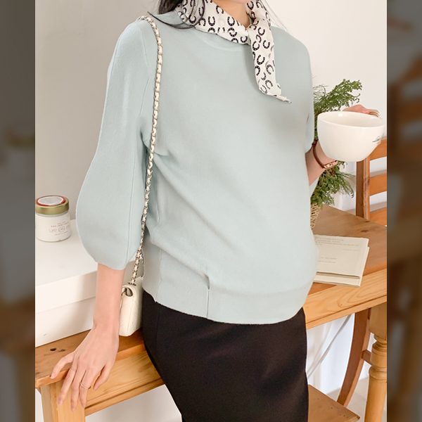 Maternity*Cami Volume Sleeves 3/4 Knit