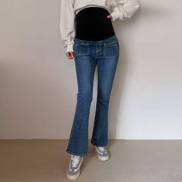Maternity*Slim pocket boot cut maternity jeans