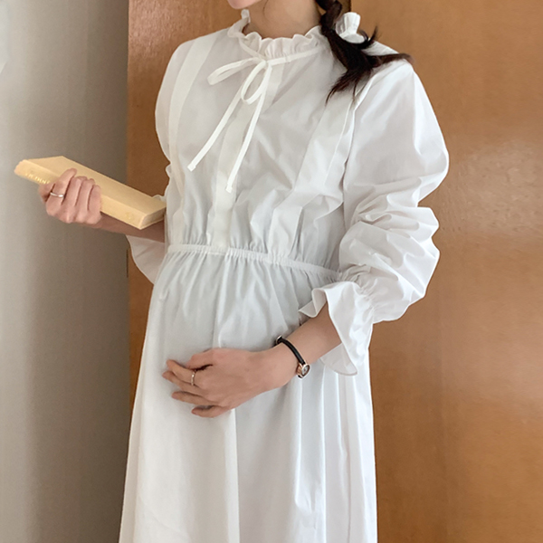 Maternity*Girl Frill Banding Maternity Dress