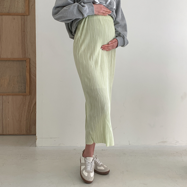 Maternity*Neoni pleated banding maternity skirt
