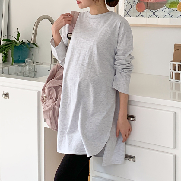 [Fine Thanks]Maternity*Silket Rouge Daily Long Maternity T-shirt
