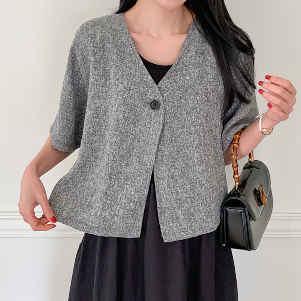 <b>[Limited-time discount]</b> Maternity*Twine button short-sleeved cardigan