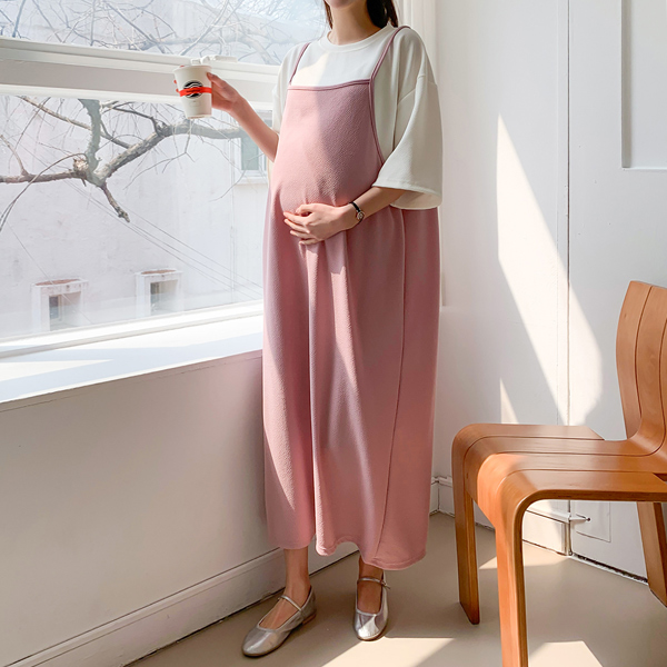 Maternity*Wrinkle-free layering maternity dress