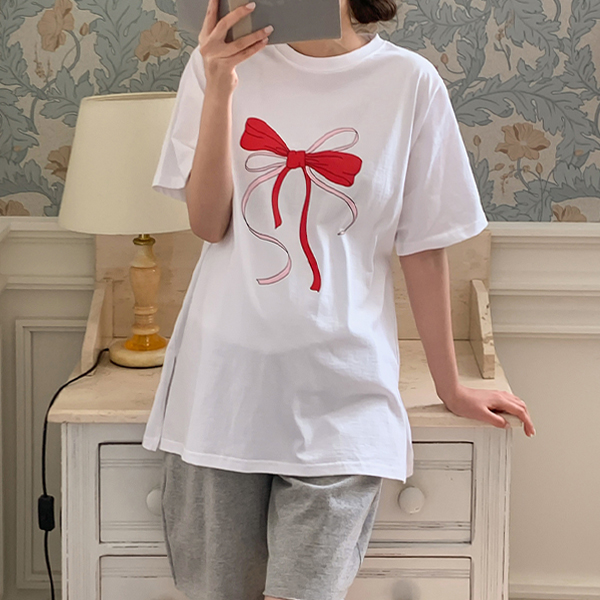 <b>[Limited time discount]</b> Maternity*Standard silk ribbon maternity t-shirt