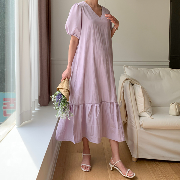 Maternity*Softy puff banding maternity dress