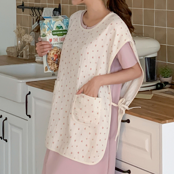 Maternity*Mom & Daddy Heart Attack Childcare Vest (Gauze Cotton)