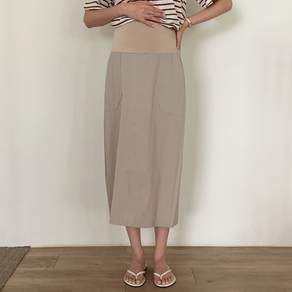 Maternity* spandex cotton line maternity skirt