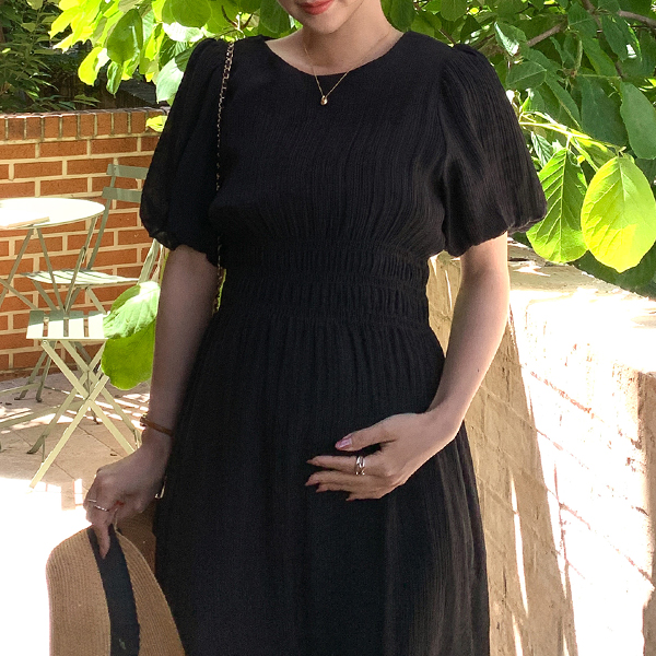 Maternity*Summer smoke banding maternity dress