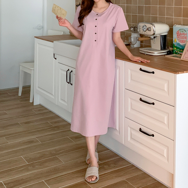 <b>[Free shipping]</b> Nursing clothes * Airy all-day short-sleeved nursing dress (eco-friendly material)