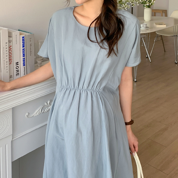 Maternity*Linen front banding full maternity dress