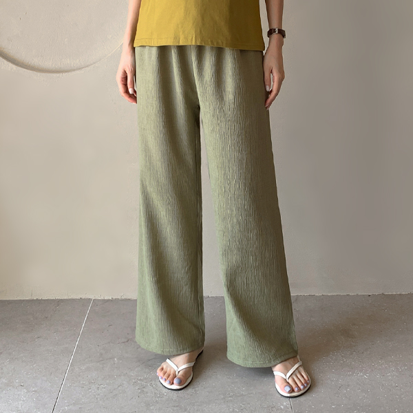 Maternity*Wrinkle Summer Cool Wide Maternity Pants