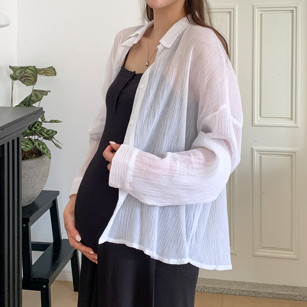 Maternity*Yoru semi-fit crop shirt