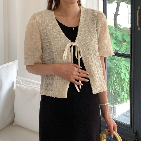 Maternity*Flower Ribbon Bolero Cardigan